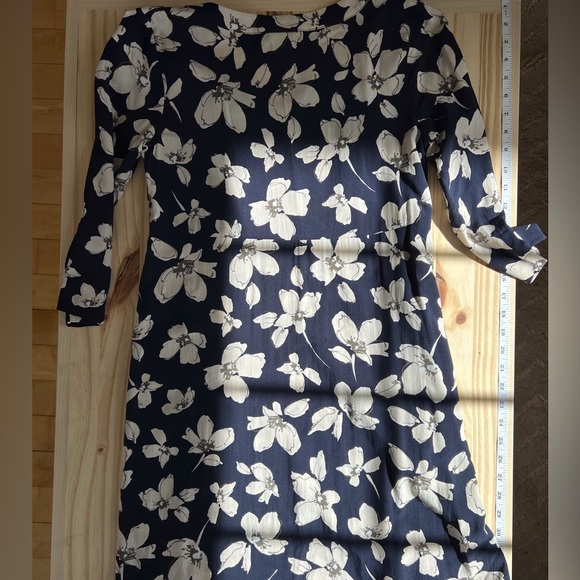 J.Jill blue dress with ivory flowers.  Super comfy. - Picture 4 of 5